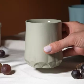 Handmade 4 fl oz / 6 fl oz Double Wall Insulated Thermos Porcelain Cup, Heat-Resistant Cup for Espresso and Coffee